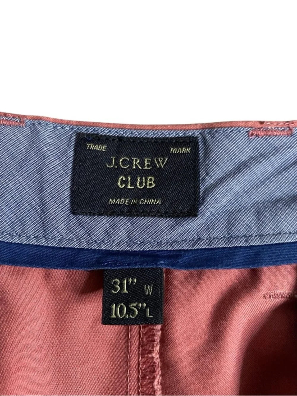 J. Crew Club Men's Coral Classic Casual Wear Flat Front Chino Shorts